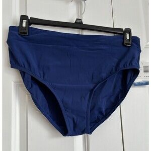 AMERICAN BEACH WOMEN'S SWIMWEAR, HIPSTER BIKINI BOTTON, SIZE 16 NAVY PS2164